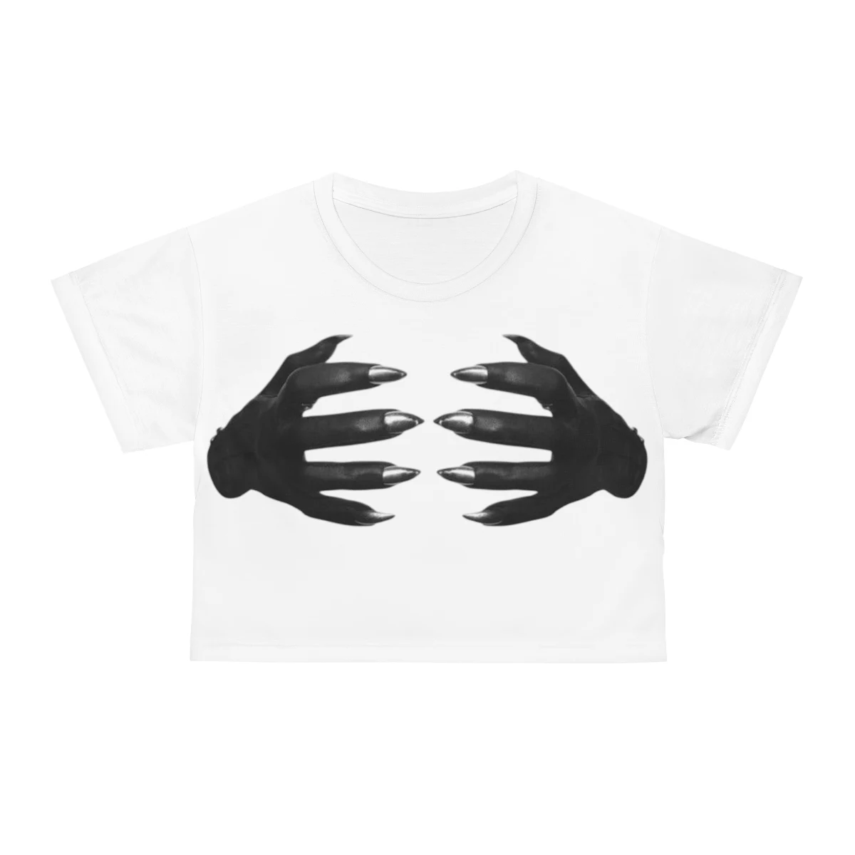 Gothic Claw Crop Tee, from the front