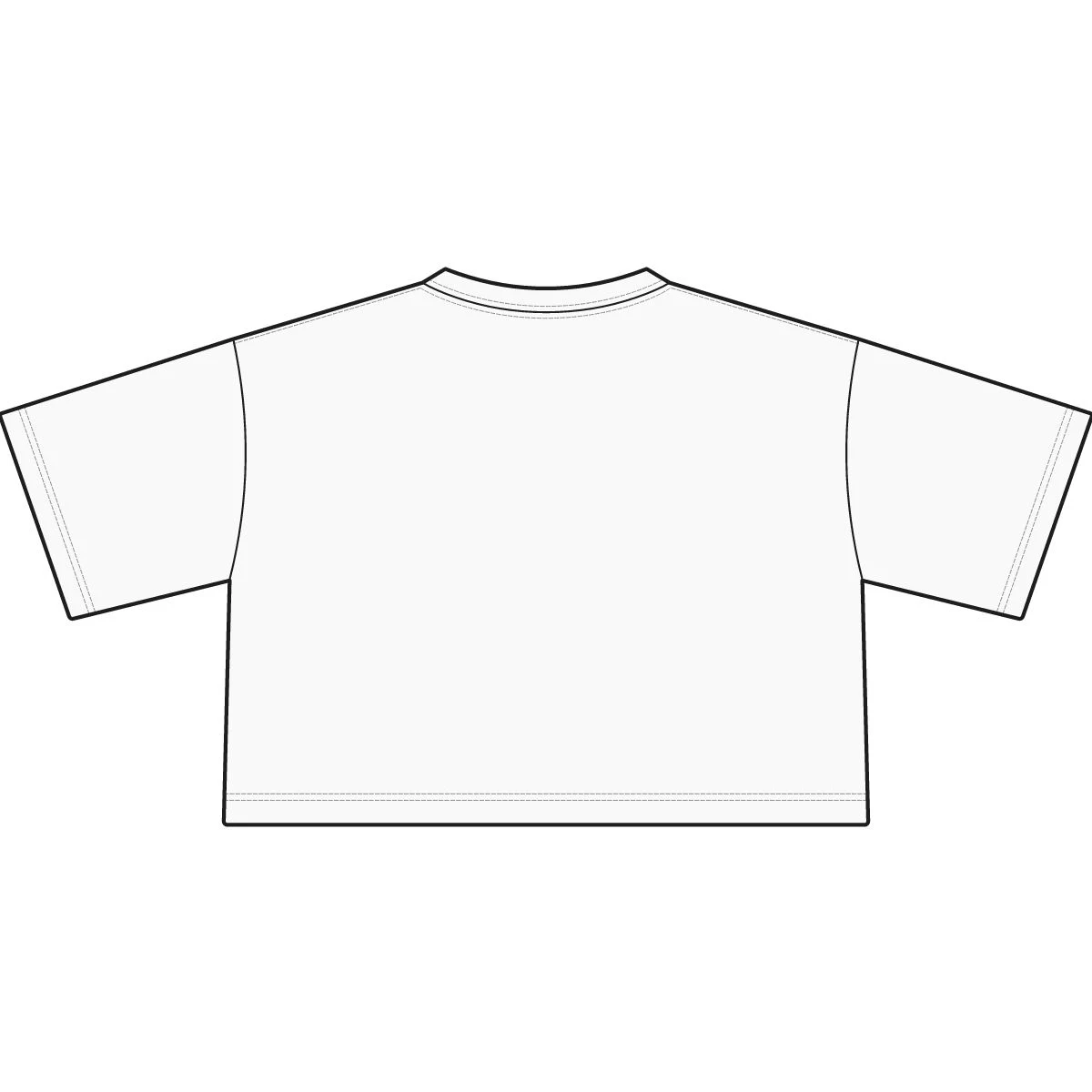 Women's Cropped Cotton T-Shirt, from behind