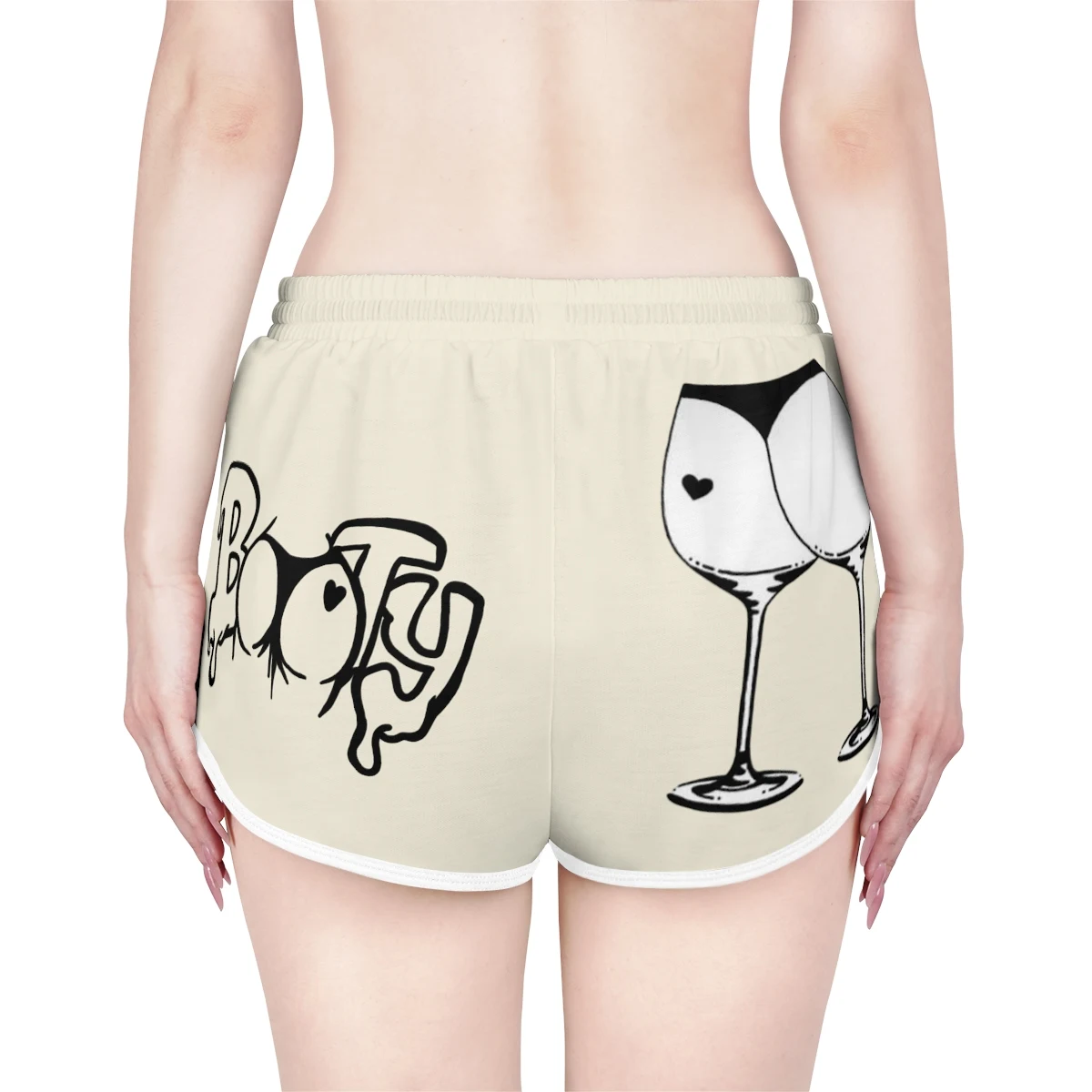 Women's Relaxed Shorts (AOP), worn, from behind
